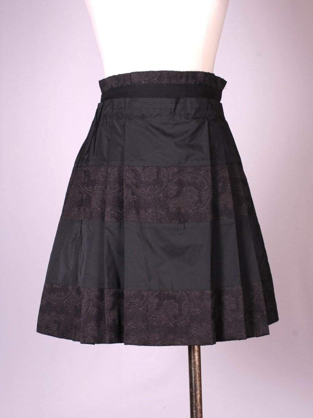 EUC Pringle of Scotland Black Jacquard Print Mini Skirt, Sz - 2